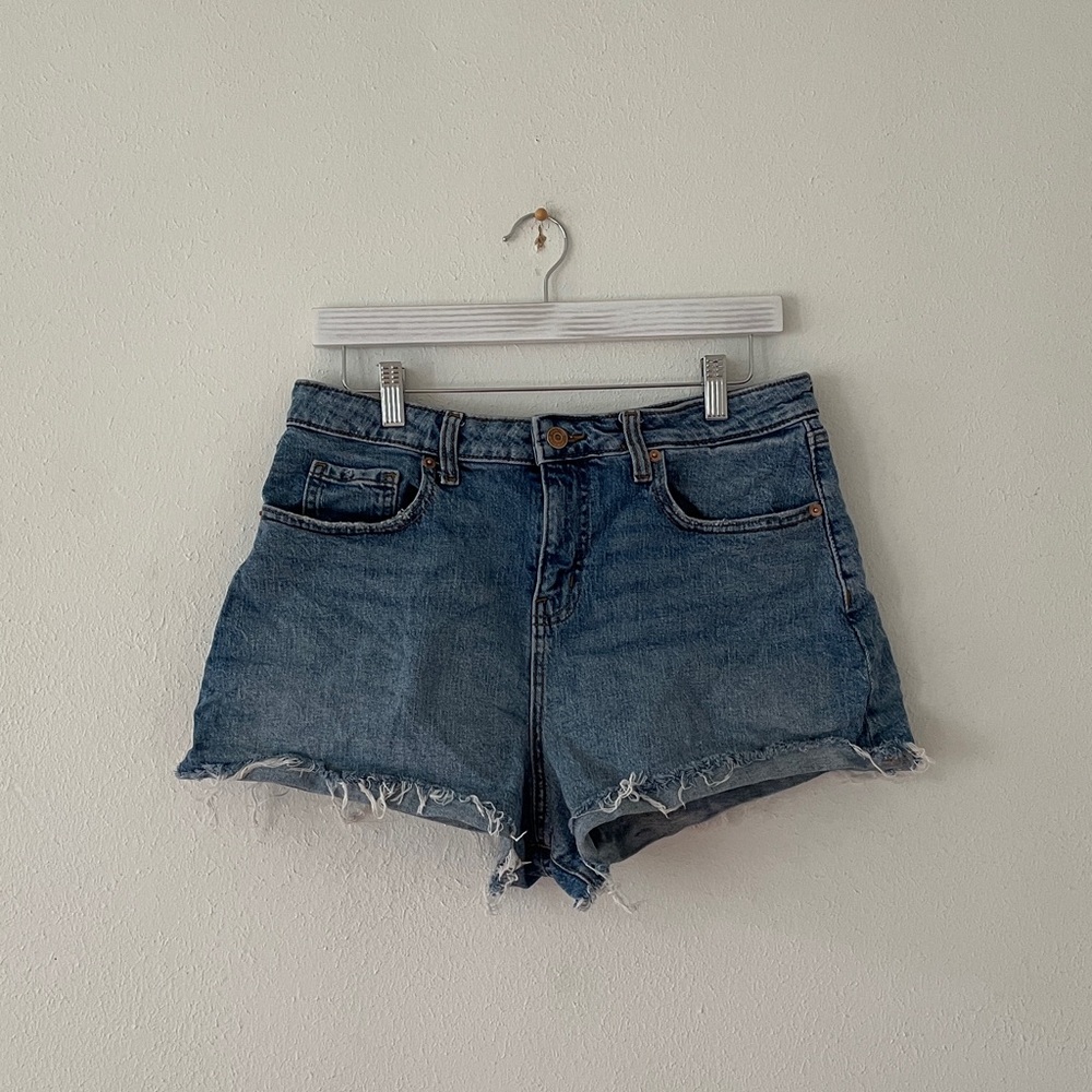 Wild Fable High Rise Rolled Cuff Shorts Blue 10R